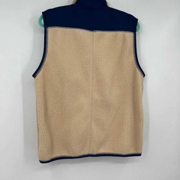 J.CREW/JEANS MEN'S VEST NYLON JACKET COLOR BLOCK Sherpa SIZE M cream blue - Picture 10 of 11